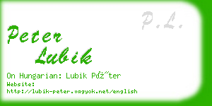 peter lubik business card